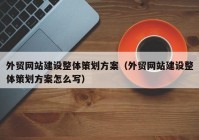 外贸网站建设整体策划方案（外贸网站建设整体策划方案怎么写）