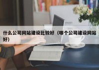 什么公司网站建设比较好（哪个公司建设网站好）